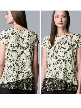 < Simply Vera Vera Wang Asymmetrical Ruffled Hem Top >